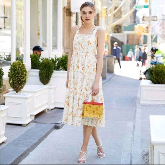 LoveShackFancy Ann Maxi Dress in Floral Sunshine Cotton Linen Blend Size Small - Picture 1 of 16